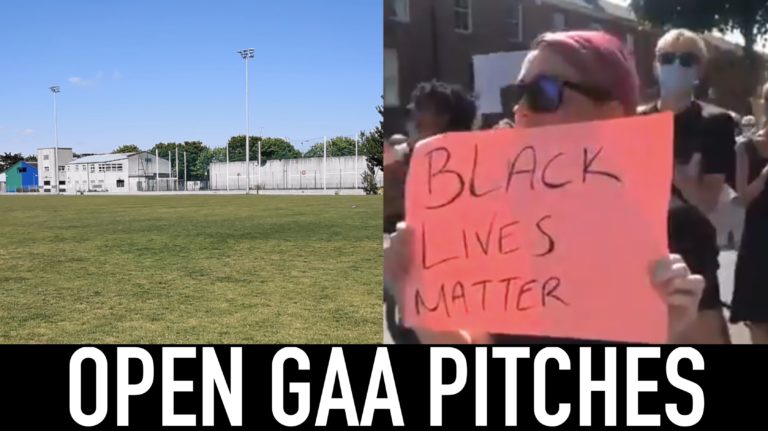 GAA pitch and black lives matter protest